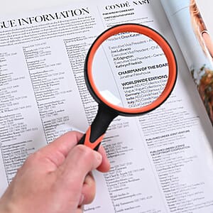 Set of 3 Orange-Handheld Magnifying Glass (60mm/5x, 80mm/6x and 90mm/7x)