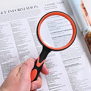 Set of 3 Orange-Handheld Magnifying Glass (60mm/5x, 80mm/6x and 90mm/7x)