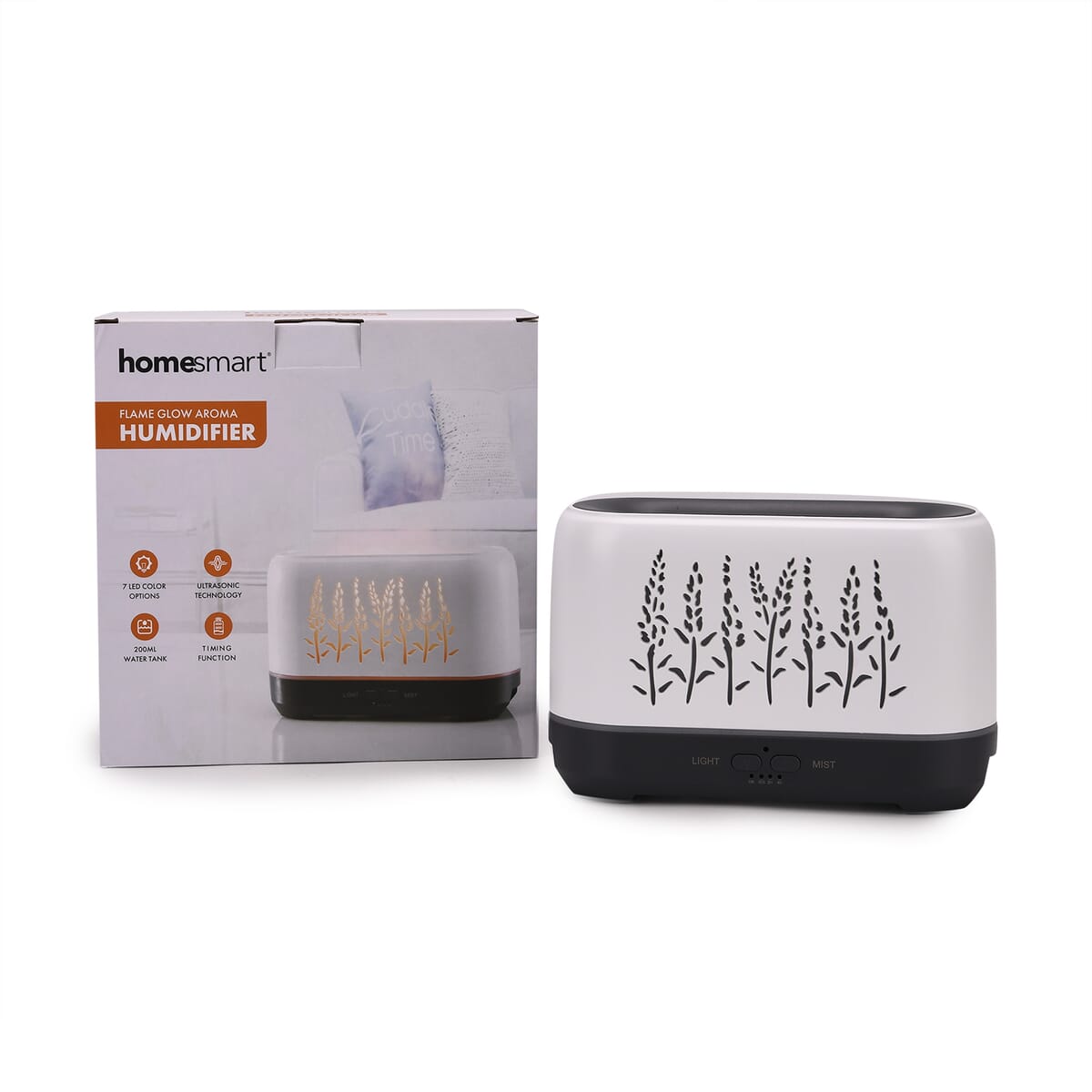 White Wheat Pattern Flame Aroma Diffuser with 10 Vials of Essential Oil image number 9
