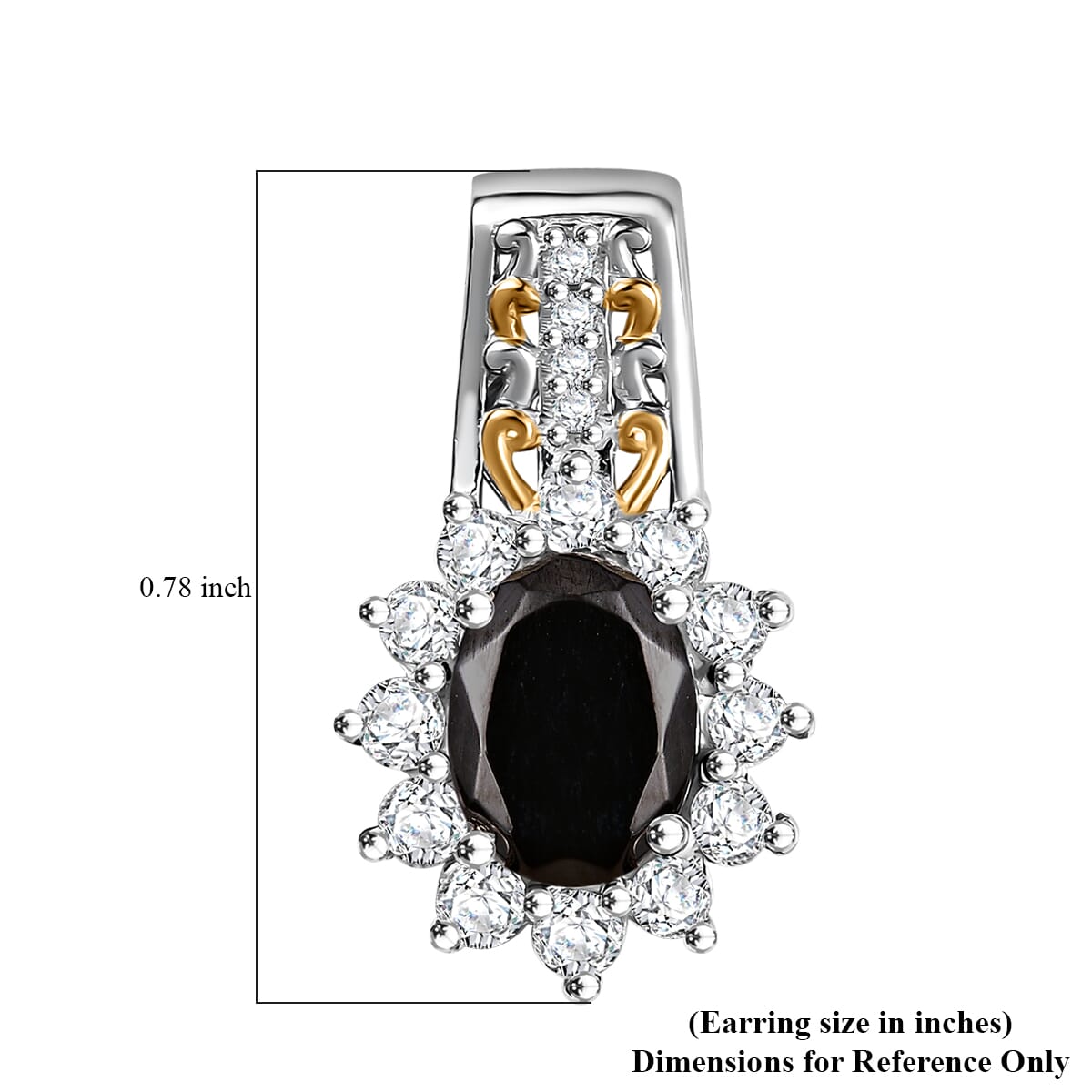 D'Joy Elite Shungite and White Zircon 2.90 ctw Solitaire Stud Earrings in 18K Vermeil YG and Rhodium Over Sterling Silver image number 5