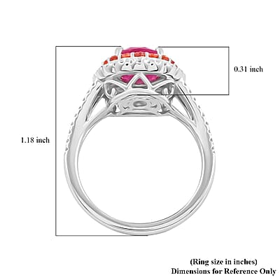 Certified & Appraised Rhapsody 950 Platinum AAAA Mozambique Ruby, Songea Sapphire, Diamond (E-F, VS) (0.3 cts) Ring (Size 11.0) (8 g) 2.50 ctw