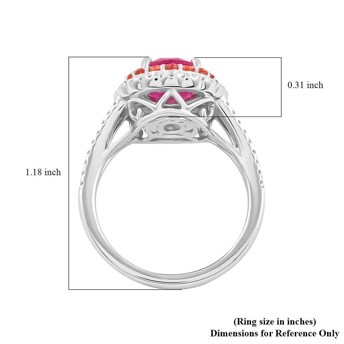 Doorbuster Certified & Appraised Rhapsody 950 Platinum AAAA Mozambique Ruby, Songea Sapphire, Diamond (E-F, VS) (0.3 cts) Ring (Size 7.5) (8 g) 2.50 ctw image number 4