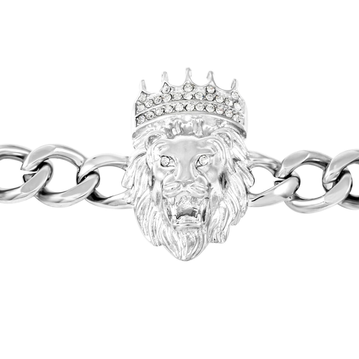 Austrian Crystal Lion Bracelet in Stainless Steel (8.50 In) image number 3
