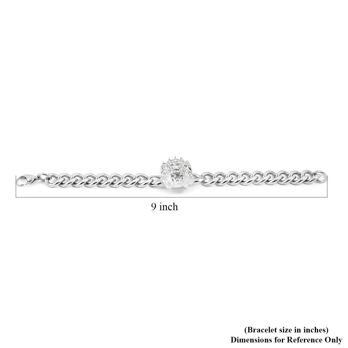 Austrian Crystal Lion Bracelet in Stainless Steel (8.50 In) image number 4