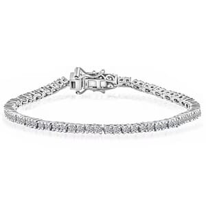 Luxuriant Lab Grown Diamond G-H SI 1.50 ctw Tennis Bracelet in Rhodium Over Sterling Silver (7.25 In)