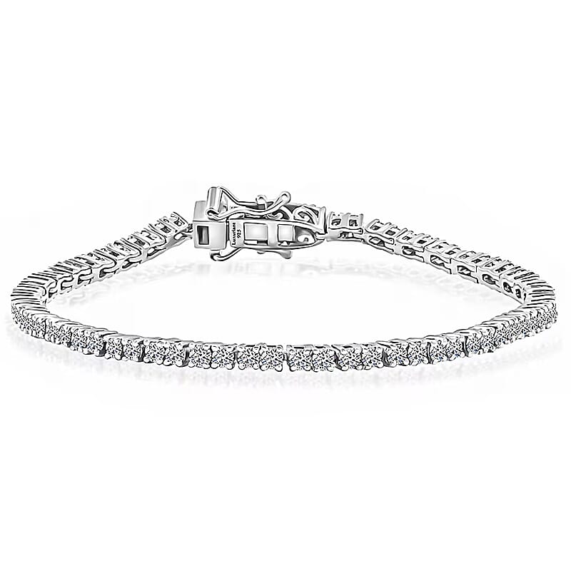 Luxuriant Lab Grown Diamond G-H SI 1.50 ctw Tennis Bracelet in Rhodium Over Sterling Silver (7.25 In)