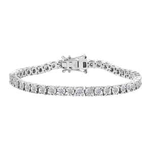 Luxuriant Lab Grown Diamond G-H SI 1.50 ctw Tennis Bracelet in Rhodium Over Sterling Silver (6.50 In)