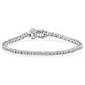 Luxuriant Lab Grown Diamond G-H SI 1.50 ctw Tennis Bracelet in Rhodium Over Sterling Silver (8.00 In)