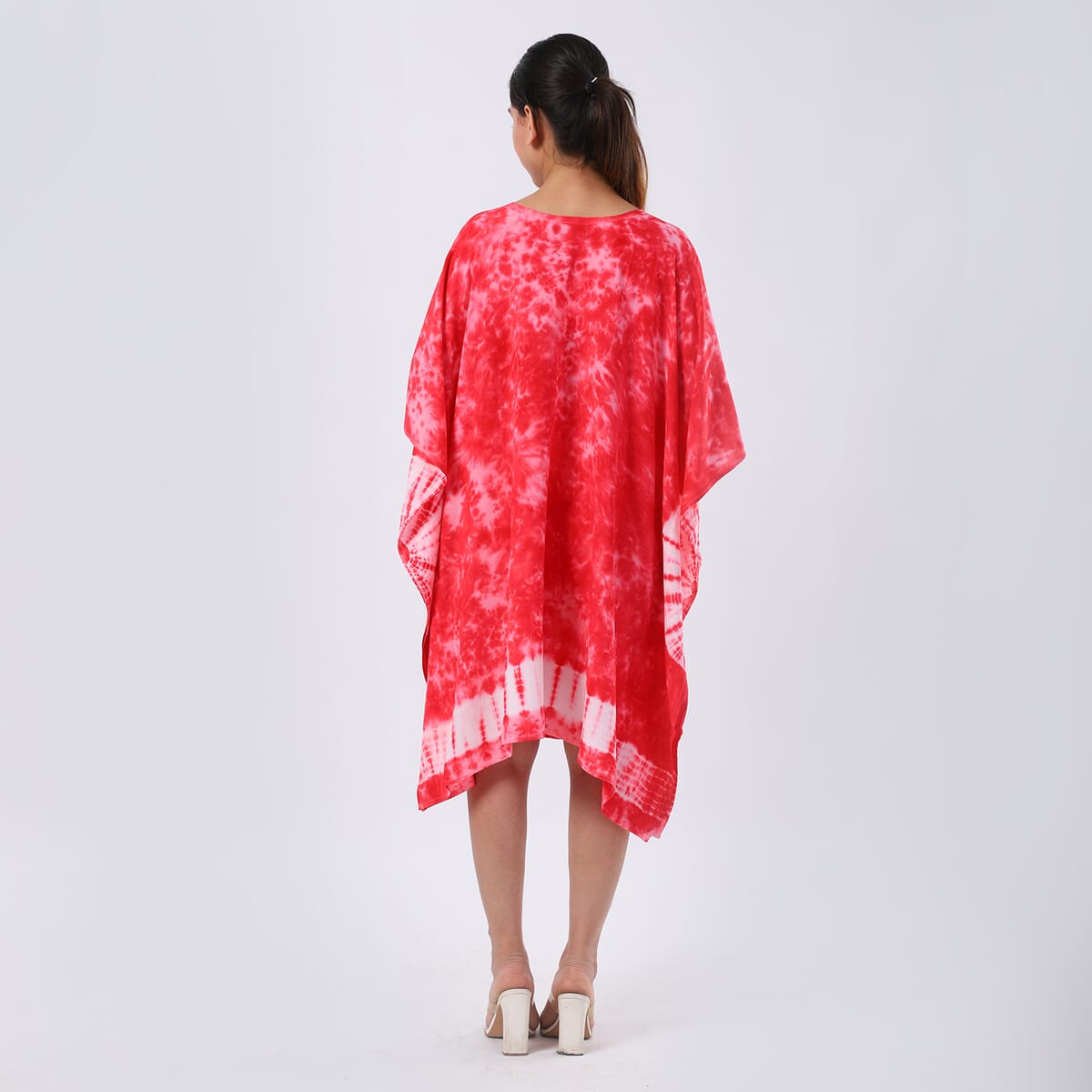 Pink Tie Dye Short Kaftan - One Size Fits Most image number 4