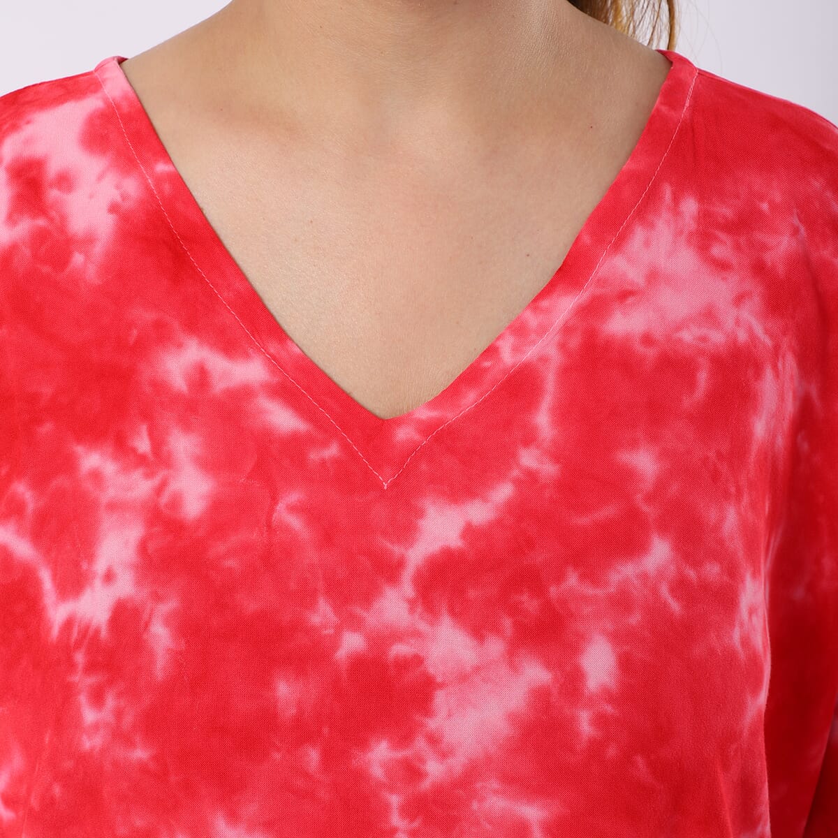 Pink Tie Dye Short Kaftan - One Size Fits Most image number 7