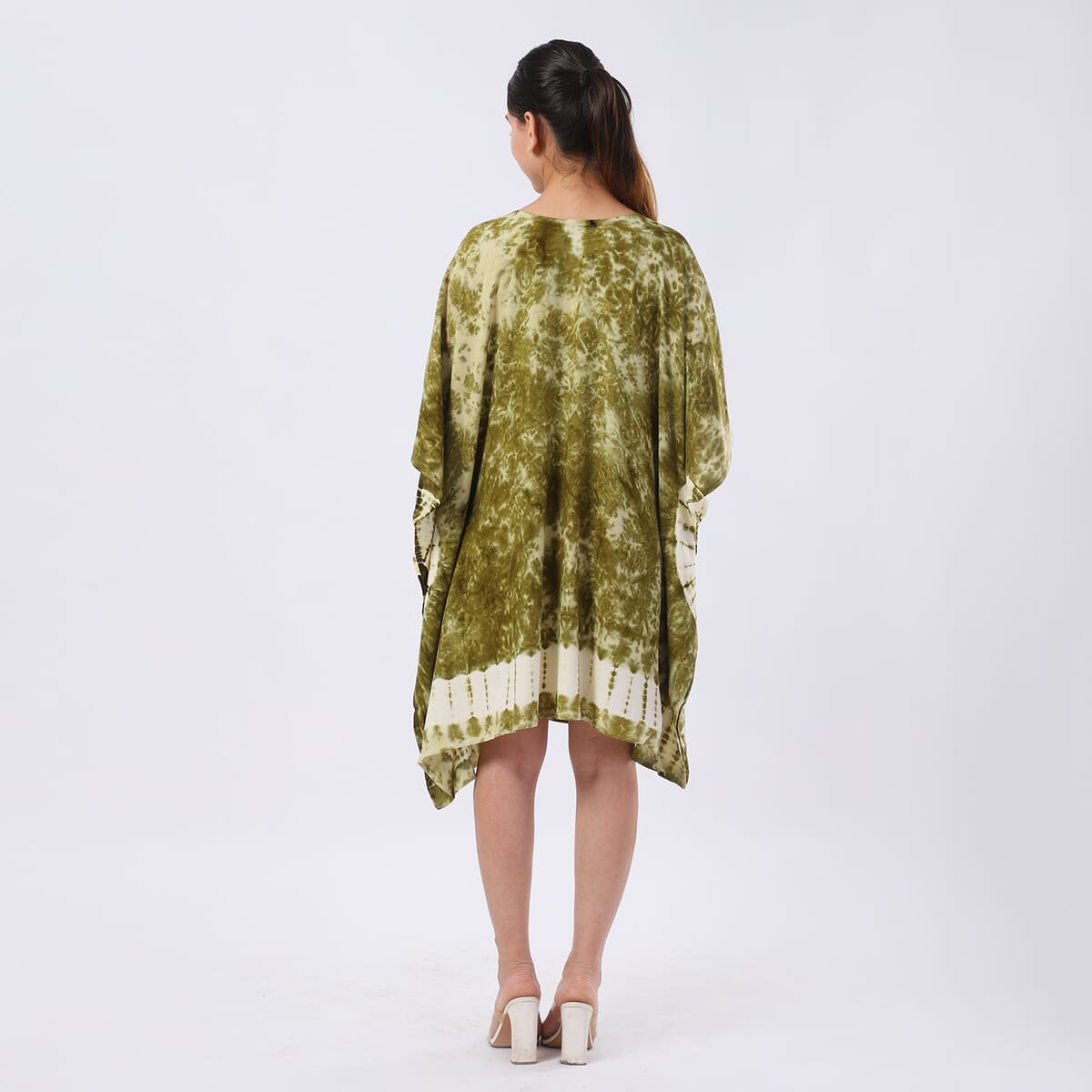 Green Tie Dye Short Kaftan - One Size Fits Most image number 5