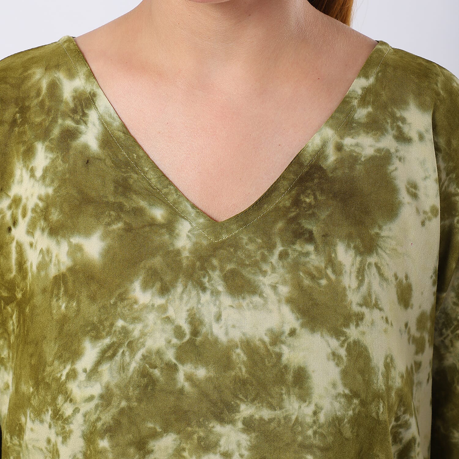 Green Tie Dye Short Kaftan - One Size Fits Most