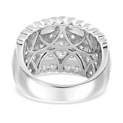 Royal Empress White Diamond 3.00 ctw Ring in 14K White Gold (Size 5.0) 7.10 Grams