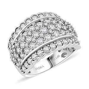 Royal Empress White Diamond 3.00 ctw Ring in 14K White Gold (Size 7.5) 7.10 Grams