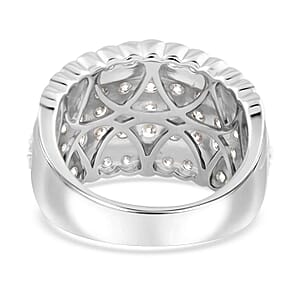 NY Closeout White Diamond 3.00 ctw Ring in 14K White Gold (Size 8.0) 7.10 Grams