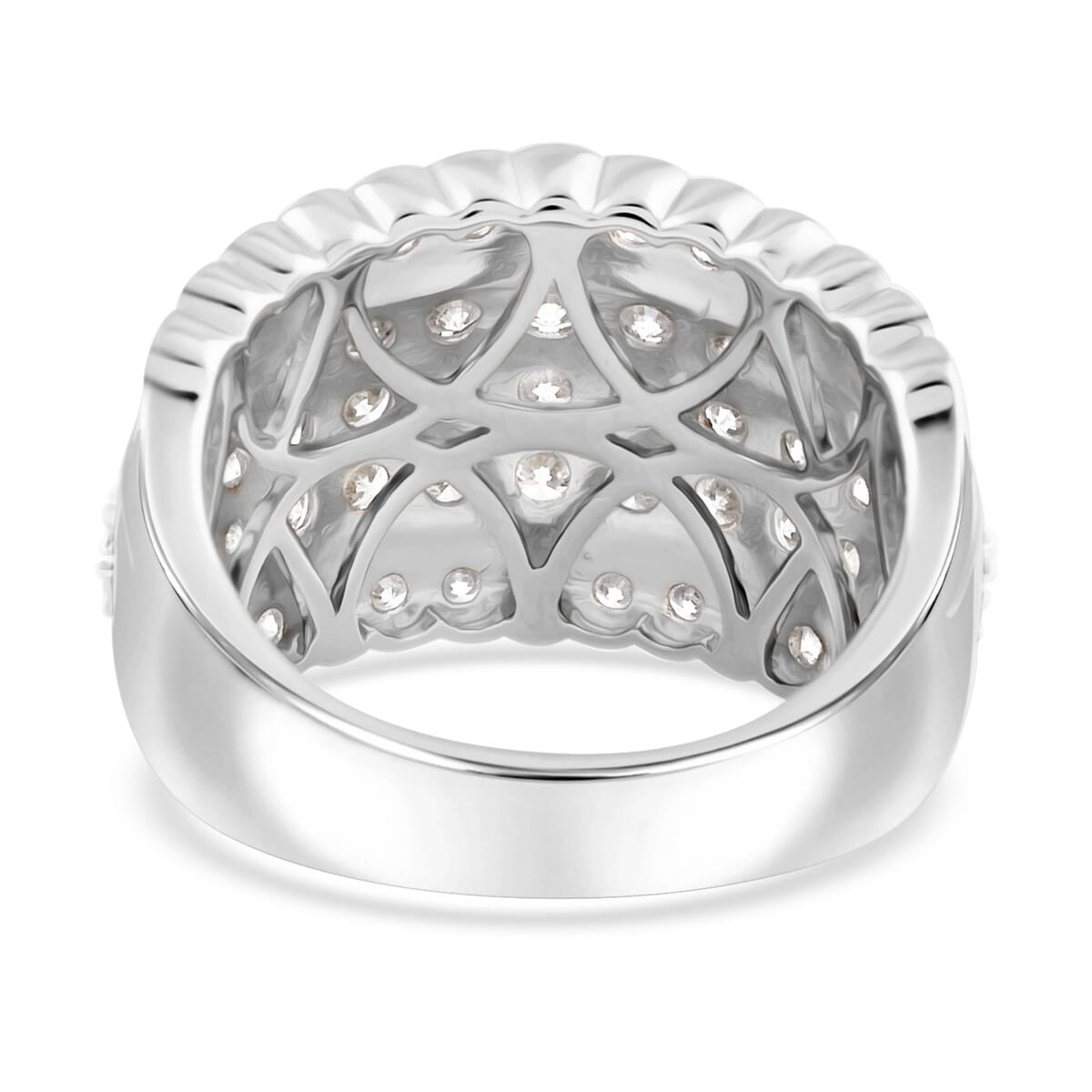 Royal Empress White Diamond 3.00 ctw Ring in 14K White Gold (Size 8.5) 7.10 Grams image number 3