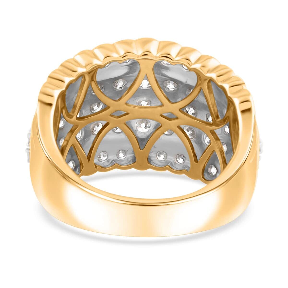 Royal Empress White Diamond 3.00 ctw Ring in 14K Yellow Gold (Size 8.5) 7.10 Grams image number 3