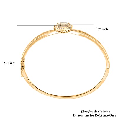 Certified & Appraised Luxoro AAA Turkizite and G-H I2 Diamond 4.00 ctw Bangle Bracelet in 10K Yellow Gold (6.50 In) 10.85 Grams