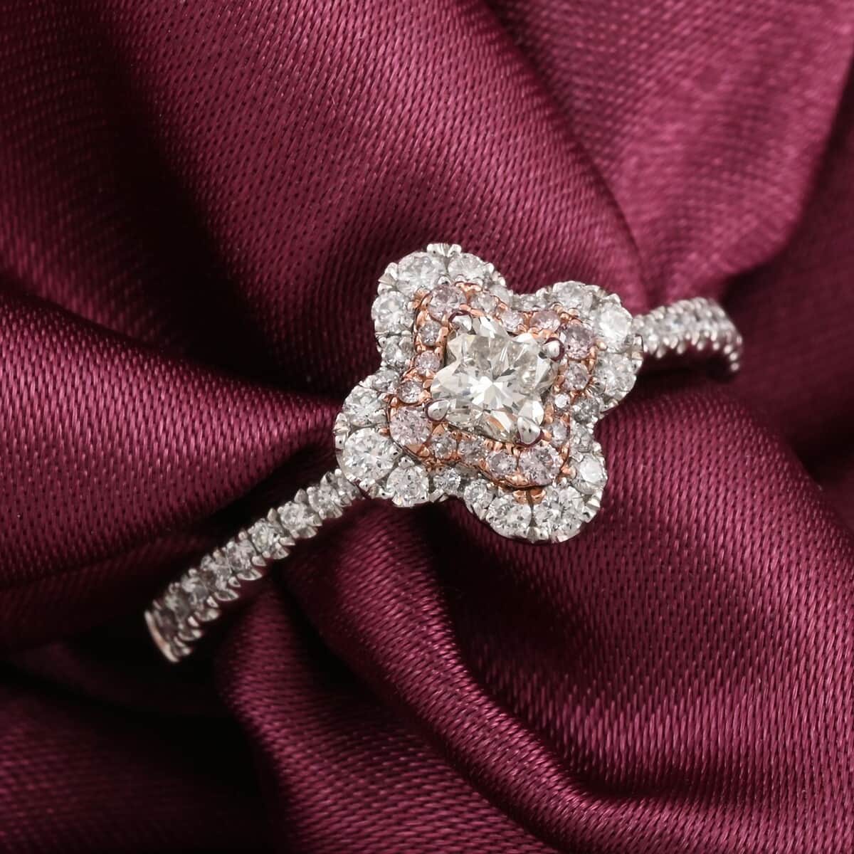 Doorbuster Modani Natural White and Pink Diamond G VVS 0.56 ctw Ring in 950 Platinum (Size 10.0) 4.74 Grams image number 1