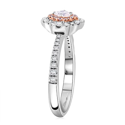 Modani Natural White and Pink Diamond G VVS 0.56 ctw Ring in 950 Platinum (Size 10.0) 4.74 Grams