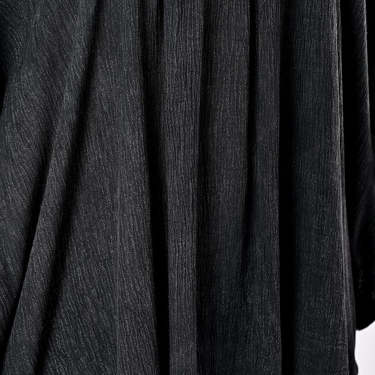 Tamsy Black Embroidered V-Neck Stone Wash Kaftan - One Size Fits Most image number 7