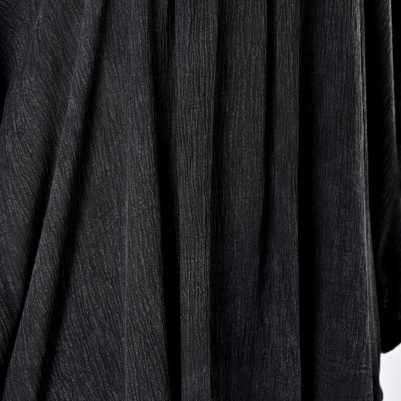 Tamsy Black Embroidered V-Neck Stone Wash Kaftan - One Size Fits Most