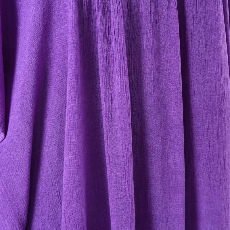 Tamsy Purple Embroidered V-Neck Stone Wash Kaftan - One Size Fits Most
