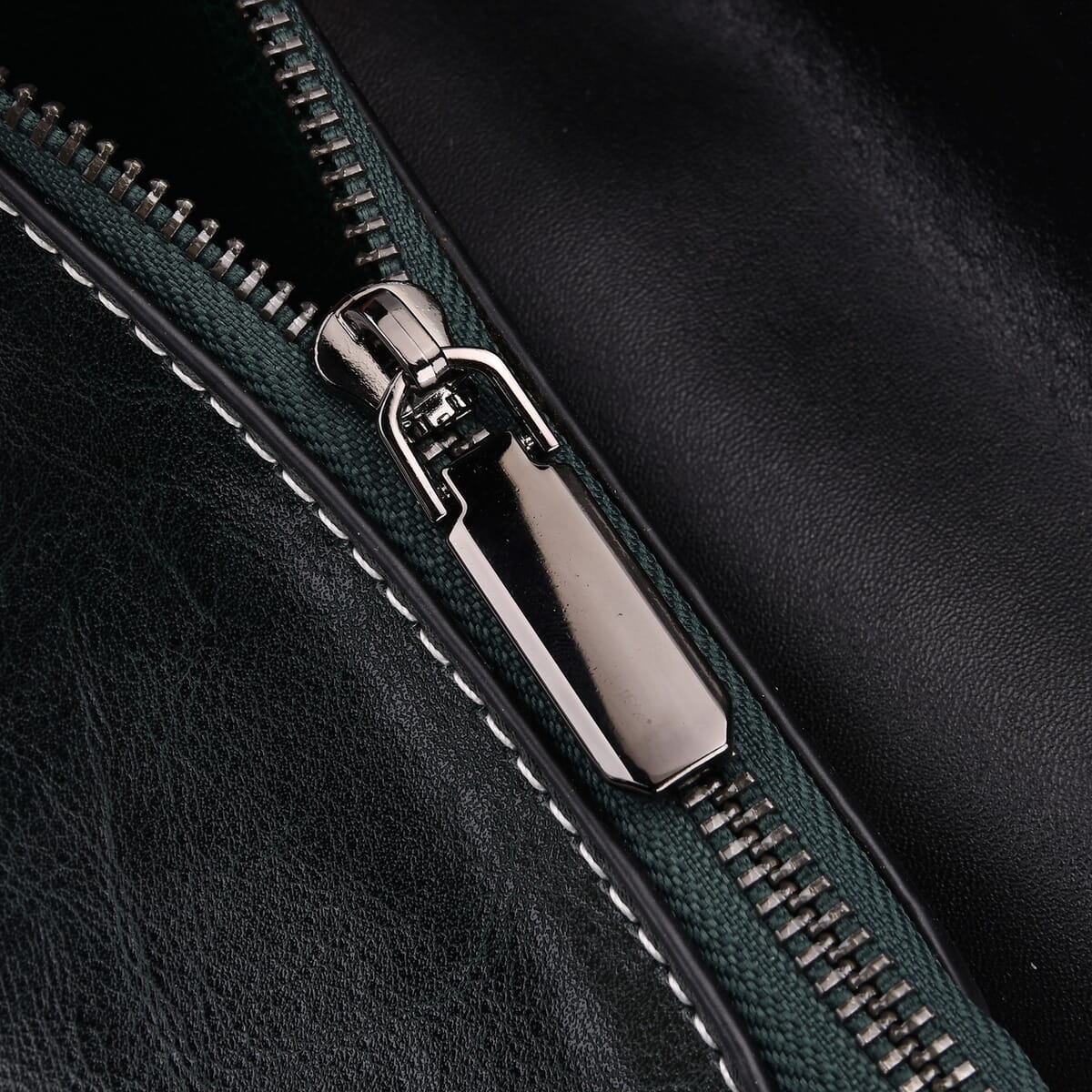 Closeout Deal Dark Green Genuine Leather Flap Over Crossbody Bag with 2 Shoulder Strap image number 6