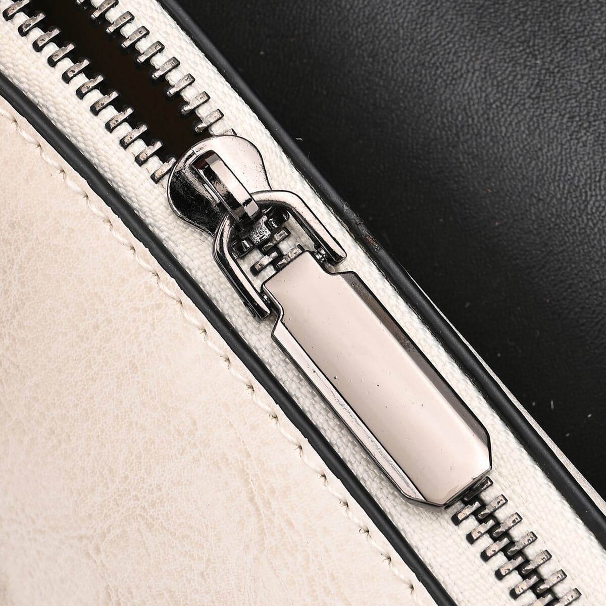 Closeout Deal White Genuine Leather Flap Over Crossbody Bag with 2 Shoulder Strap image number 6