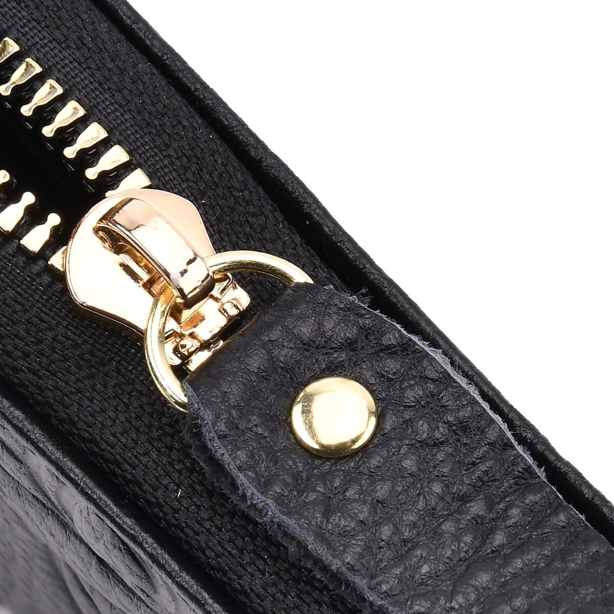 Black Rose Embossed Genuine Leather Wallet image number 7