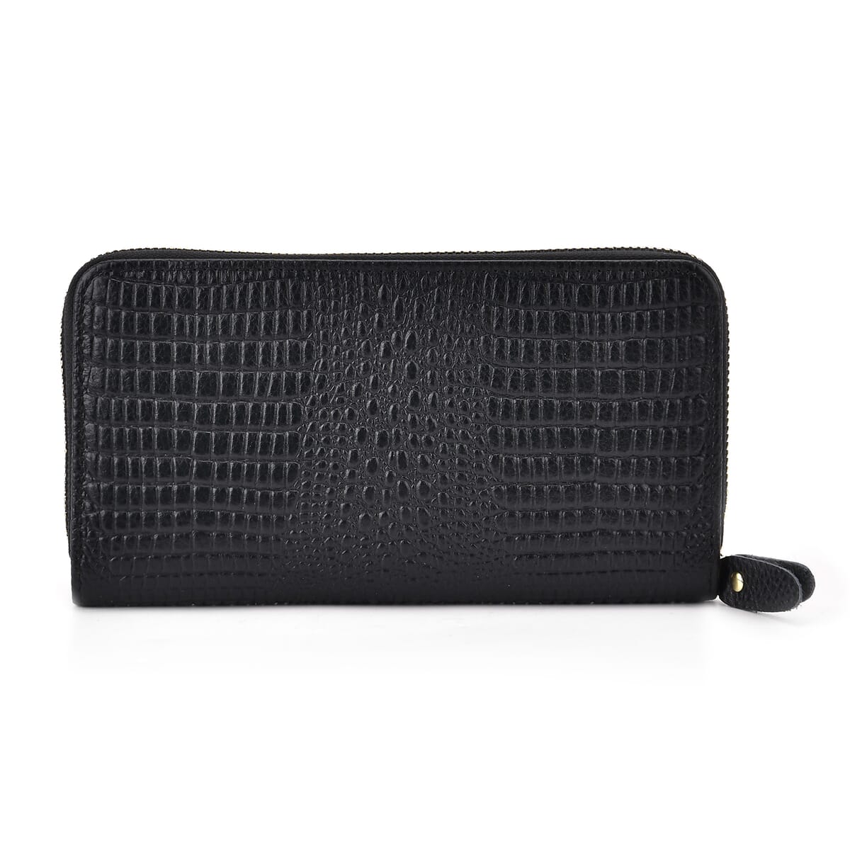 Black Crocodile Embossed Genuine Leather Wallet image number 3