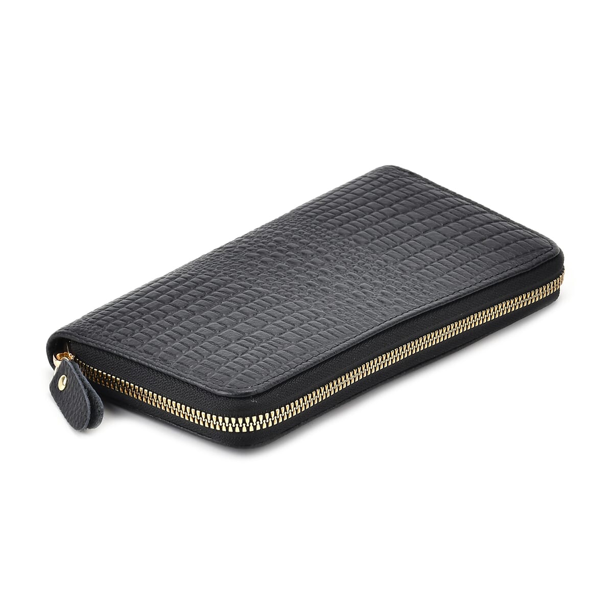 Black Crocodile Embossed Genuine Leather Wallet image number 5