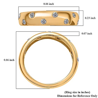 Luxuriant Lab Grown Diamond SI 0.20 ctw Band Ring in 18K Vermeil Yellow Gold Over Sterling Silver (Size 10.0)