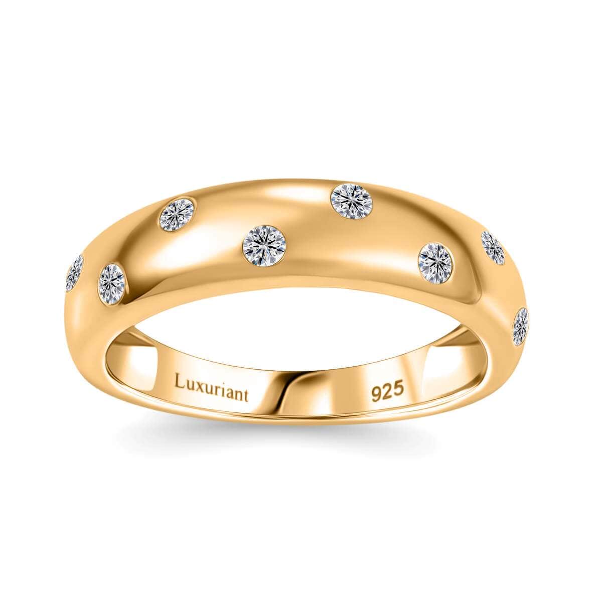 Luxuriant Lab Grown Diamond SI 0.20 ctw Band Ring in 18K Vermeil Yellow Gold Over Sterling Silver (Size 7.0) image number 0