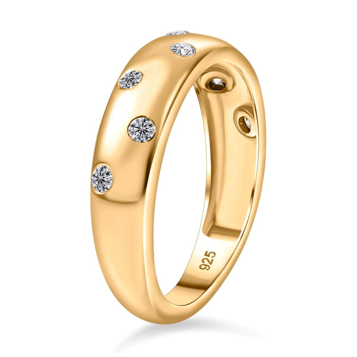 Luxuriant Lab Grown Diamond SI 0.20 ctw Band Ring in 18K Vermeil Yellow Gold Over Sterling Silver (Size 7.0) image number 3