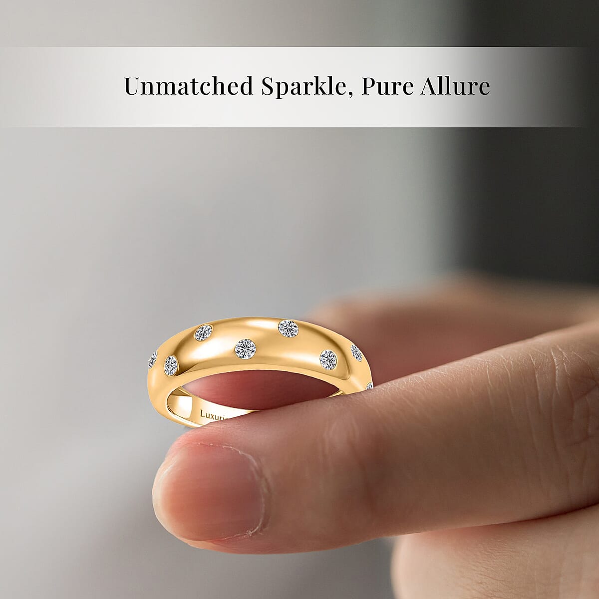 Luxuriant Lab Grown Diamond SI 0.20 ctw Band Ring in 18K Vermeil Yellow Gold Over Sterling Silver (Size 9.0) image number 4