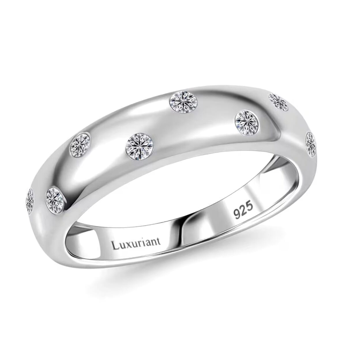 Luxuriant Lab Grown Diamond SI 0.20 ctw Band Ring in Rhodium Over Sterling Silver (Size 10.0) image number 0
