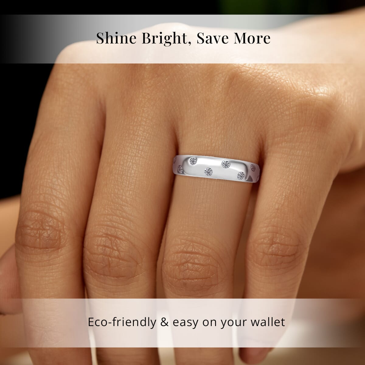 Luxuriant Lab Grown Diamond SI 0.20 ctw Band Ring in Rhodium Over Sterling Silver (Size 10.0) image number 1