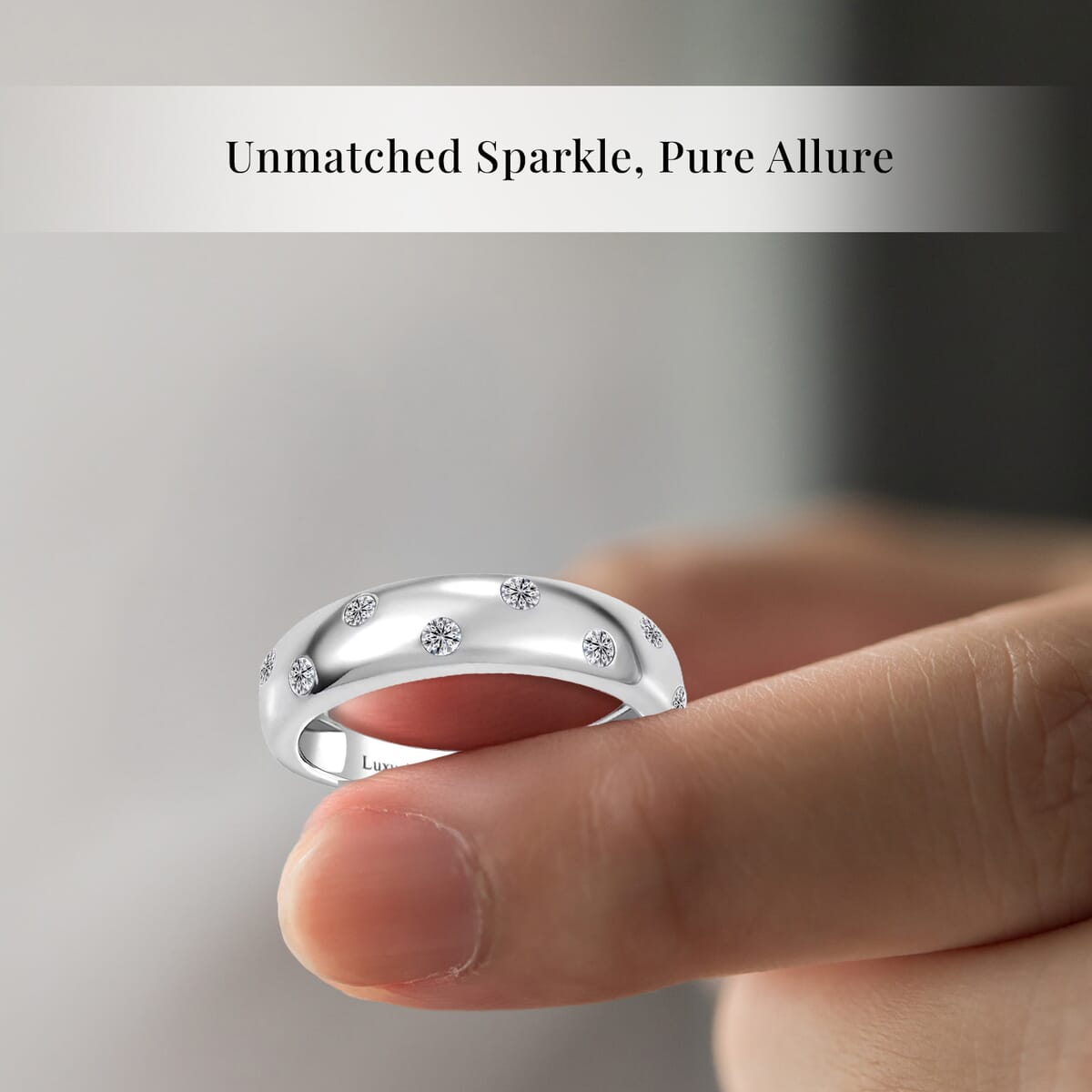 Luxuriant Lab Grown Diamond SI 0.20 ctw Band Ring in Rhodium Over Sterling Silver (Size 10.0) image number 4