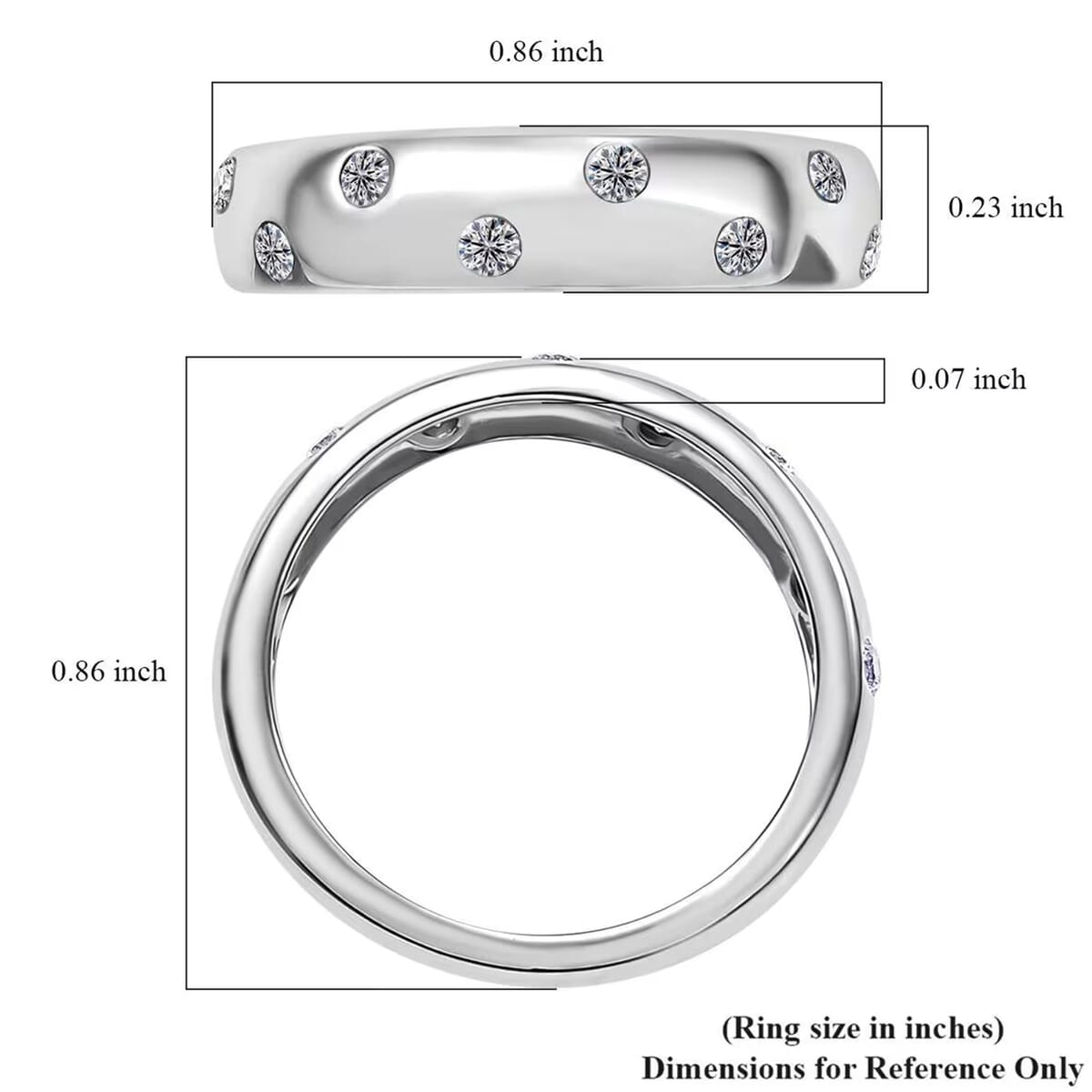 Luxuriant Lab Grown Diamond SI 0.20 ctw Band Ring in Rhodium Over Sterling Silver (Size 10.0) image number 8