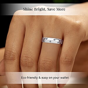 Luxuriant Lab Grown Diamond SI 0.20 ctw Band Ring in Rhodium Over Sterling Silver (Size 8.0)