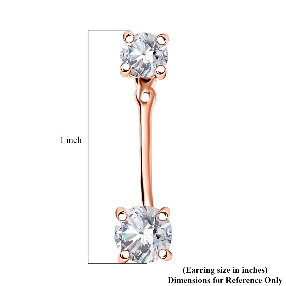 Simulated Diamond Interchangeable Earrings in 18K Rose Gold Over Sterling Silver image number 6