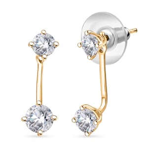 Simulated Diamond 4.75 ctw Jacket Earrings in 18K Vermeil Yellow Gold Over Sterling Silver