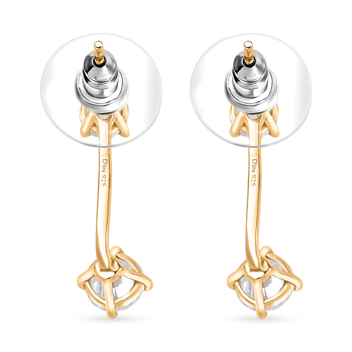 Simulated Diamond 4.75 ctw Jacket Earrings in 18K Vermeil Yellow Gold Over Sterling Silver image number 4