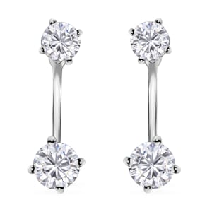 Simulated Diamond Multi Wear Earrings in Sterling Silver