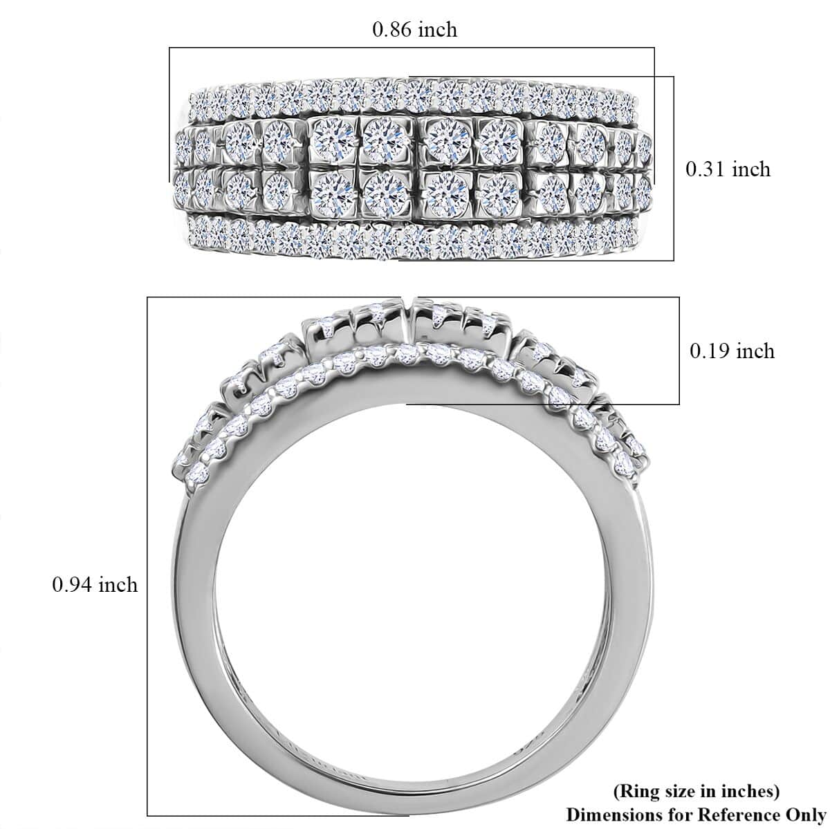 Luxuriant Lab Grown Diamond (SI) Ring in Rhodium Over Sterling Silver (Size 10.0) 1.00 ctw image number 5