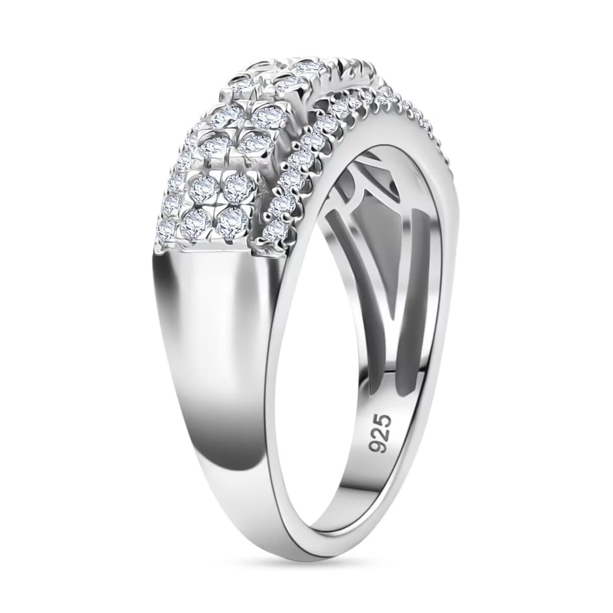 Luxuriant Lab Grown Diamond G-H SI 1.00 ctw Ring in Rhodium Over Sterling Silver (Size 6.0) image number 8