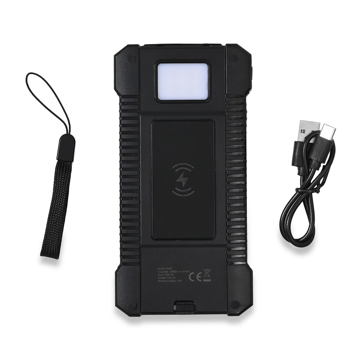 Homesmart Black Solar 10000 mAh Battery Charger with Wireless Charging & Emergency LED Torch image number 0