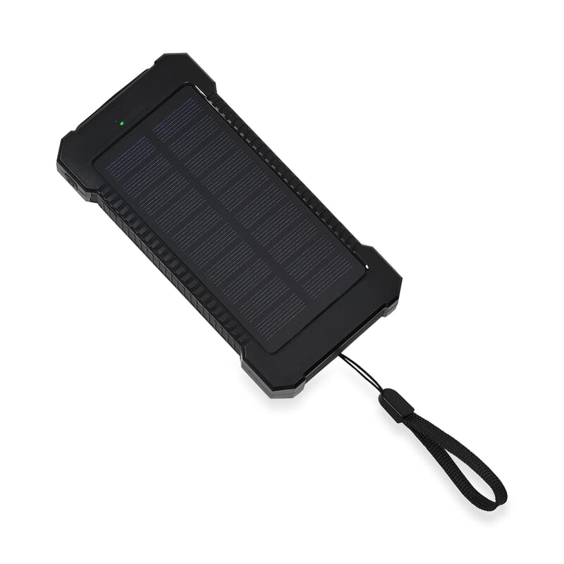Homesmart Black Solar 10000 mAh Battery Charger with Wireless Charging & Emergency LED Torch