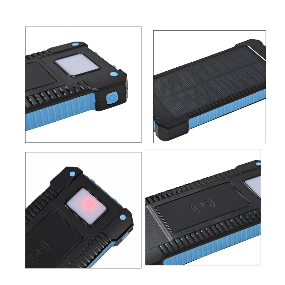 Homesmart Blue Solar 10000 mAh Battery Charger with Wireless Charging & Emergency LED Torch image number 3